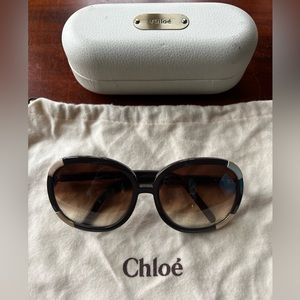 Chloé round circle sunglasses gold detail